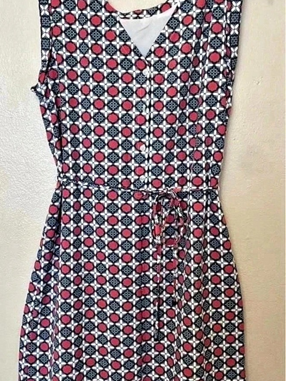 Banana Republic Geometric Mini Dress in Black & Red Size 4